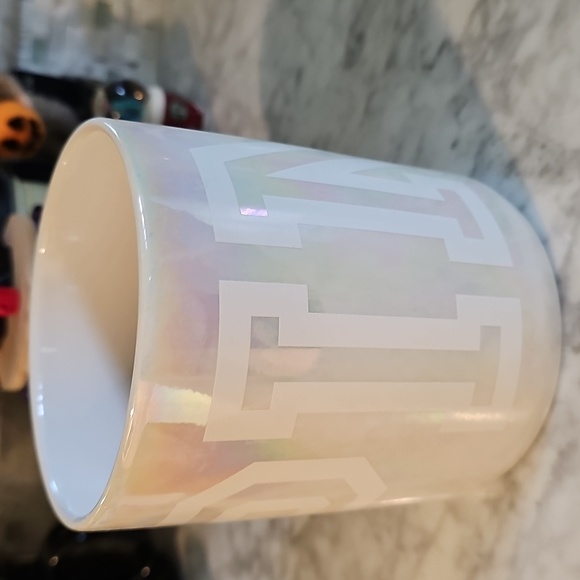 PINK Victoria's Secret Oversized Iridescent white Pearlized Mug 30 oz - Picture 4 of 12